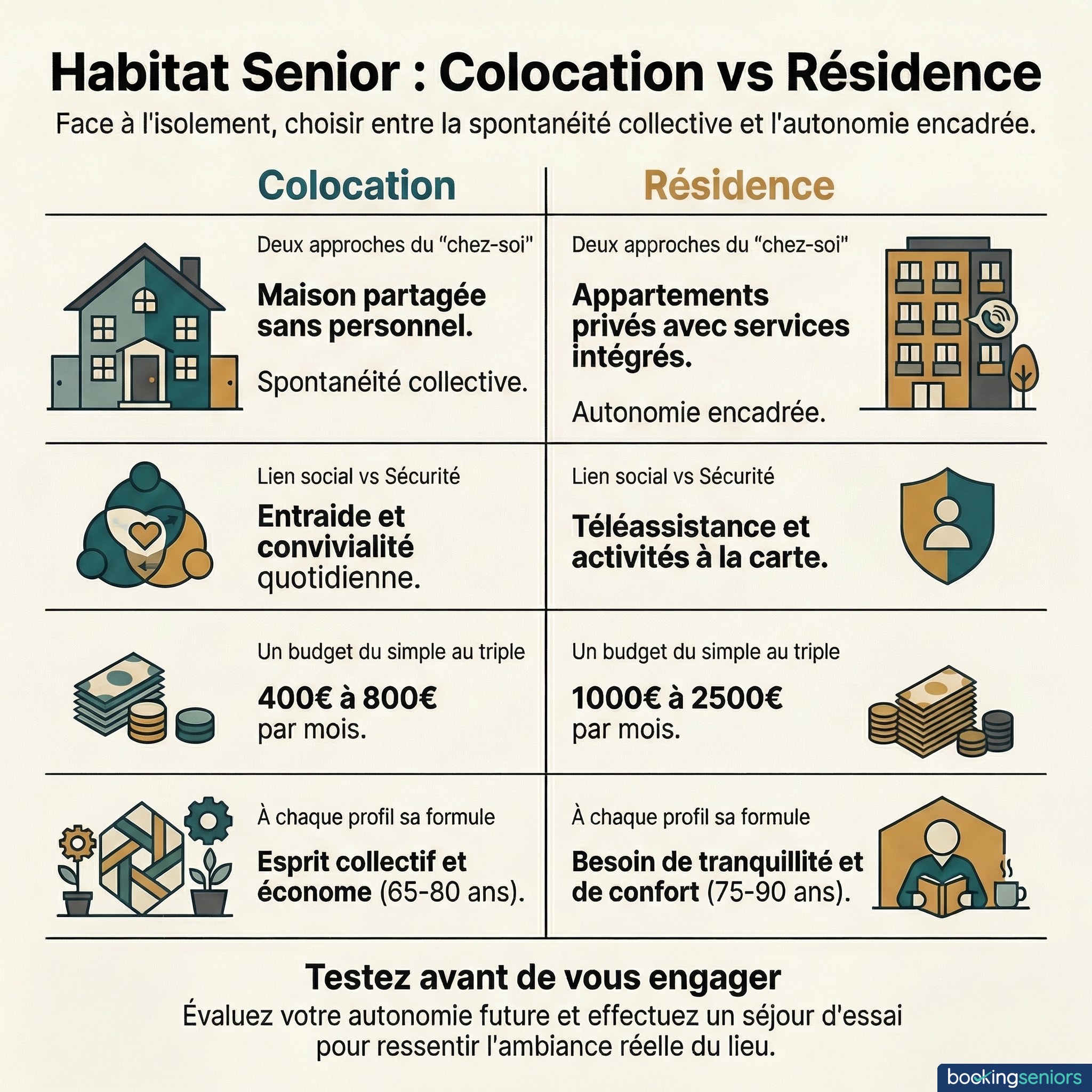 Infographie résidence senior ou colocation